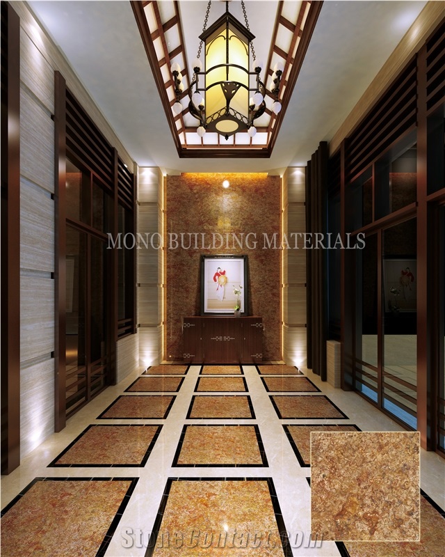 Porcelain Tile Looks Like Gold Imperial Marble for Wall and Floor