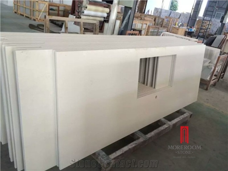 Pure White Quartz Stone Kitchen Countertop Wholesale Price