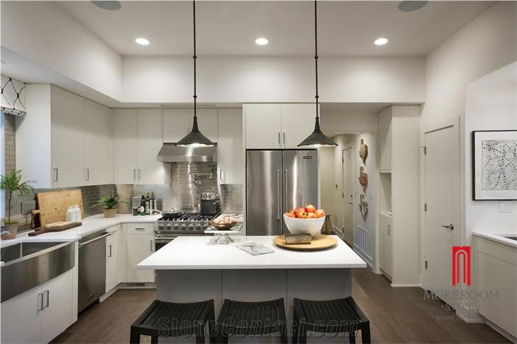 Pure White Quartz Stone Kitchen Countertop Wholesale Price