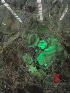 Semi Precious Green Gem Stone Backlit Thin Stone Panel