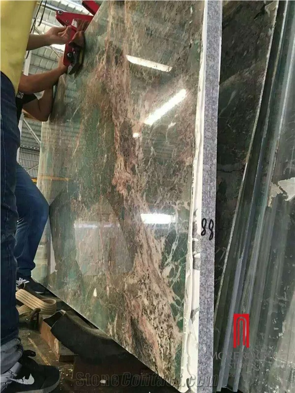 Semi Precious Green Gem Stone Backlit Thin Stone Panel