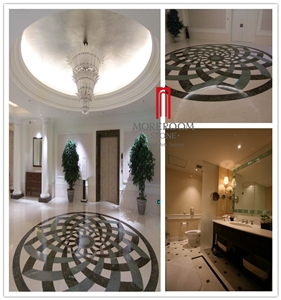 Small Size Coin Medallion & Ceiling Medallion Waterjet Cmposite Medallion Tile