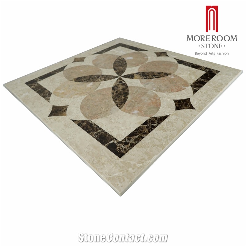 Thin Laminated Ceramic Back Water-Jet Marble Panel