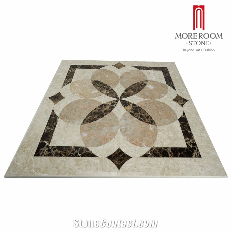 Thin Laminated Ceramic Back Water-Jet Marble Panel