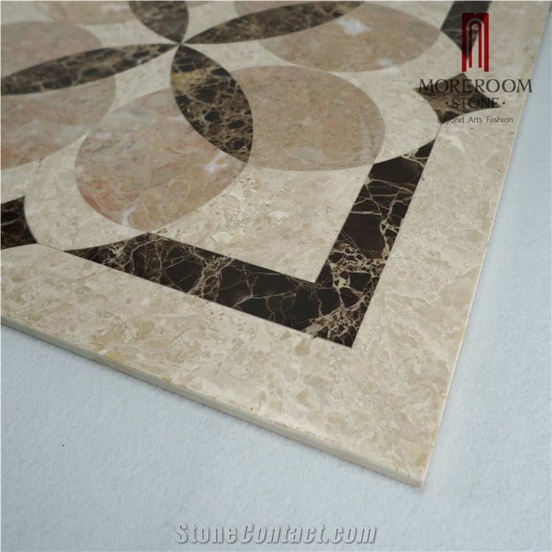 Thin Laminated Ceramic Back Water-Jet Marble Panel