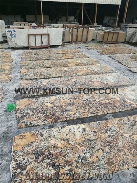 Amarelo Persa Granite Tops, Persa Gold Kitchen Countertop, Cream Persa, Giallo Palmeiras, Golden Persa Granite, Bench Top, Multicolor Granite, Yellow Persa Counter Top