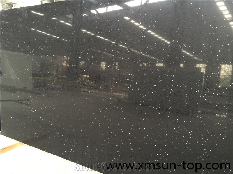 Black Grain Quartz Kitchen Countertop, Artificial Quartz Tops, Engineered Quartz Stone Countertop, Black Sparkle, Fabrication&Island Top&Bench Top&Custom Countertops