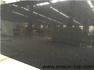 Black Grain Quartz Kitchen Countertop, Artificial Quartz Tops, Engineered Quartz Stone Countertop, Black Sparkle, Fabrication&Island Top&Bench Top&Custom Countertops