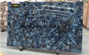 Blue Semi-Precious Stone Interior Walling/Agate Stone Walling/Multicolor Semi Precious Stone/Home Decoration/Building Stones/Polished Stone/Colorful Interior Stone/Blue Natural Stone Wall Tile