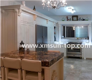 Brown Petrified Wood Semiprecious Stone Kitchen Bar Top/Brown Semi Precious Stone Kitchen Worktops/Stone Kitchen Island Tops/Custom Countertops/Kitchen Desk Tops/Engineered Stone Kitchen Countertops
