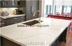 Calacatta Quartz Kitchen Countertop, Quartz Tops, Engineered Quartz Stone Countertop, Calacatus Quartz Stone, Fabrication&Island Top&Bench Top&Custom Countertops