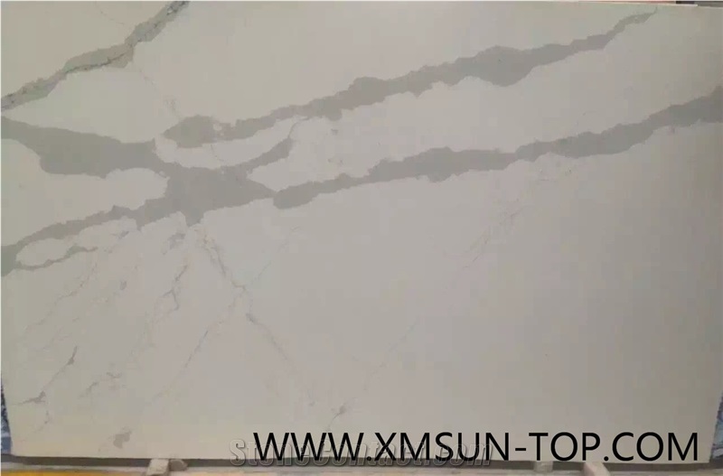 Calacatta Quartz Kitchen Countertop, Quartz Tops, Engineered Quartz Stone Countertop, Calacatus Quartz Stone, Fabrication&Island Top&Bench Top&Custom Countertops