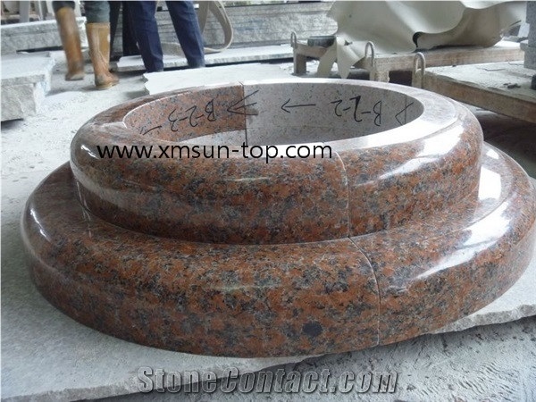 China G562 Granite Column&Pillar, Fengye Hong, Chinese Capao Bonito, Maple Red Column Base, Polished Red Granite Pedestal Columns