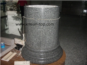 China G654 Granite Column, China Impala Black Granite Pillar, Seame Black, Padang Black Column Base, Nero Impala China, Flake Dark Grey Granite Architectural Columns, Red Granite Pedestal Column