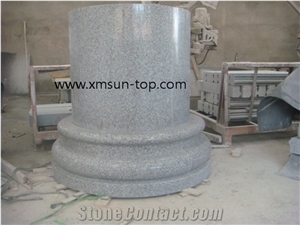 Chinese G439 Granite Column, Big Flower White Architectural Columns, G439 Granite Column Base, Polished Pedestal Columns, Granite Pillar