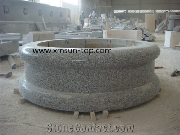 Chinese G439 Granite Column, Big Flower White Architectural Columns, G439 Granite Column Base, Polished Pedestal Columns, Granite Pillar