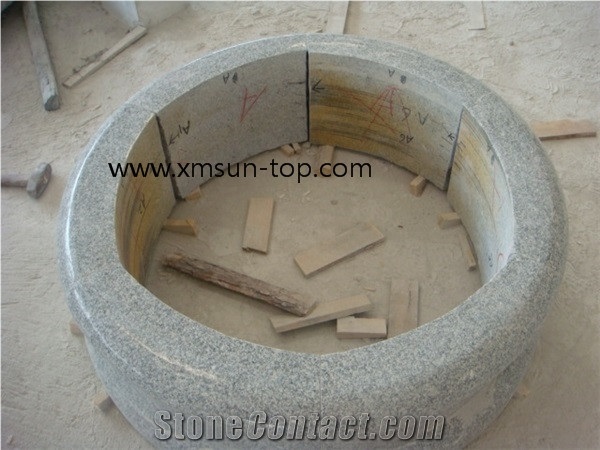 Chinese G439 Granite Column, Big Flower White Architectural Columns, G439 Granite Column Base, Polished Pedestal Columns, Granite Pillar