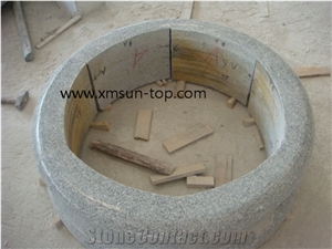 Chinese G439 Granite Column, Big Flower White Architectural Columns, G439 Granite Column Base, Polished Pedestal Columns, Granite Pillar