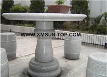 G603 Granite Bench/Sesame White Granite Round Table/Ice Cristall Granite Exterior Furniture/Bianco Gamma Granite Garden Tables/China Sardinia Granite Outdoor Chairs/Street Furniture/Landscaping Stone