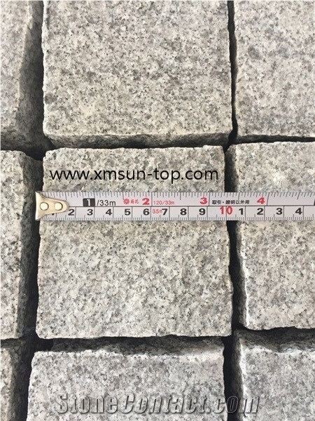 G603 Granite Cube Stone, Sesame White Paver Sets, Bianco Crystal Cube Stone, Padang White Cobble Stone for Garden Paving, Road Paving
