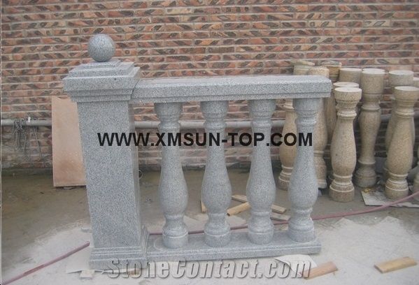G623 Granite Balustrades/Barry White Granite Baluster/China Bianco Sardo Granite Handrail/Gamma Grey Railings/Haicang Bai Granite Building Stone/Exterior&Interior Decoration/Rosa Grey Granite Railing