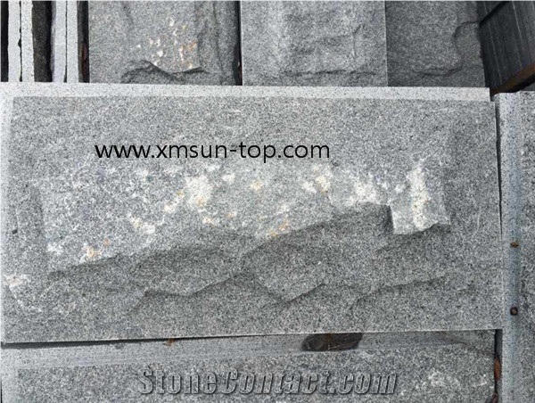 G654 Granite Mushroom Stones, Dark Grey Mushroom Tiles, Split Stones, Mushroom Wall Cladding, China Impala Black Mushroom Stone, Nero Impala China, Granite Mushroom Wall Covering