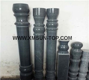 G654 Granite Staircase Rails/Sesame Black Handrail/Charcoal Black Railings/China Impala Granite Balustrades/China Jasberg Granite Baluster/Grey Building Stone