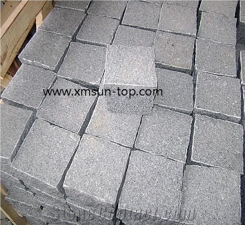 G654 Grey Granite Cube Stone, China Impala Granite Cobble Stone, Padang Dark Granite Paving Stone, G654 Dark Grey Cube Stone