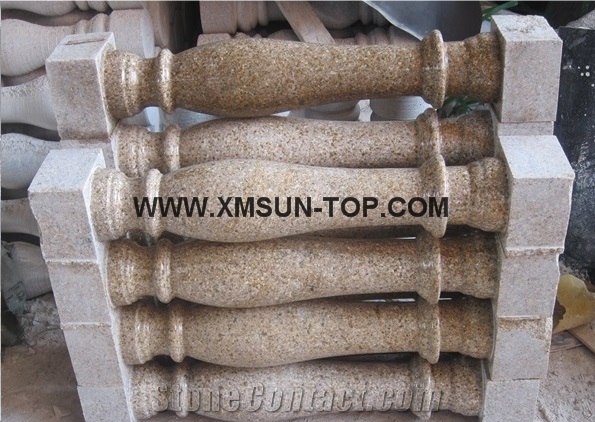 G682 Granite Balustrades/Giallo Rusty Granite Baluster/Giallo Fantasia Granite Railings/Golden Peach Granite Handrail/Dawa Yellow Granite Staircase Rails/Ming Gold Granite Building Stone