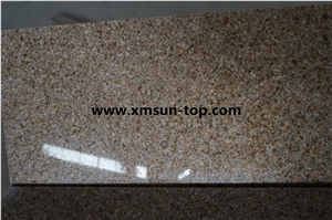G682 Granite Steps, Polished Granite Stair, Sunset Gold Stair Riser&Stair Treads, Golden Granite, G682 Yellow Steps, Rusty Yellow Tops Staircase, Giallo Yellow