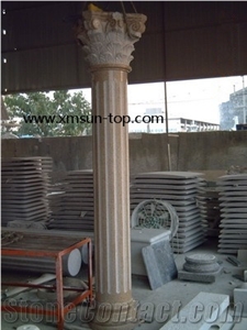 G682 Yellow Granite Column Body & Base, Sunset Gold Granite Column, Rusty Yellow Granite Pillar, Golden Granite, Architectural Columns