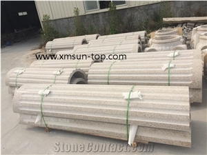 G682 Yellow Granite Column Body & Base, Sunset Gold Granite Column, Rusty Yellow Granite Pillar, Golden Granite, Architectural Columns
