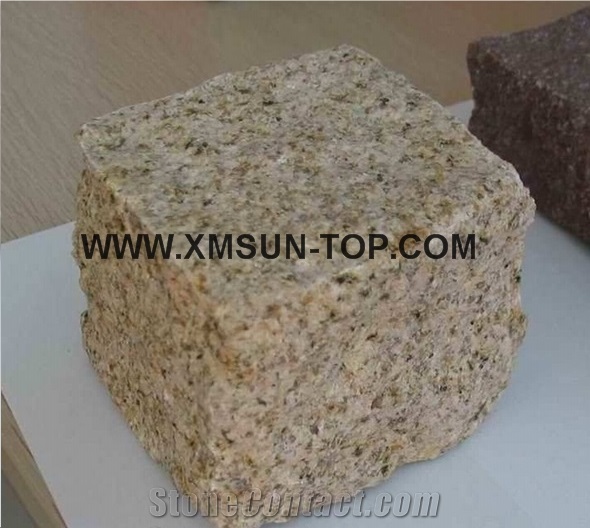 Golden Yellow Granite Cube Stone/Giallo Rusty Granite Cobble Stone/Padang Golden Leaf Granite Paving Sets/Golden Peach Floor Covering/Golden Sand Granite Courtyard Road Pavers/Giallo Padang Granite