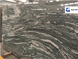 Green San Francisco Granite Slabs&Tiles, Verde San Francisco, Brazil Juparana, Verde Candeias, Verde San Francisco Granite Polished Slabs for Wall & Floor Covering, Interior Decoration