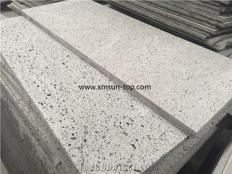 Grey Lava Stone Staircase, Lava Stone Stair Riser, China Grey Basalt Steps, Grey Lava Stone Tiles for Pavement