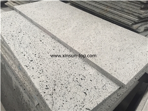 Grey Lava Stone Staircase, Lava Stone Stair Riser, China Grey Basalt Steps, Grey Lava Stone Tiles for Pavement