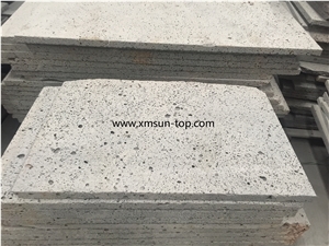 Grey Lava Stone Staircase, Lava Stone Stair Riser, China Grey Basalt Steps, Grey Lava Stone Tiles for Pavement