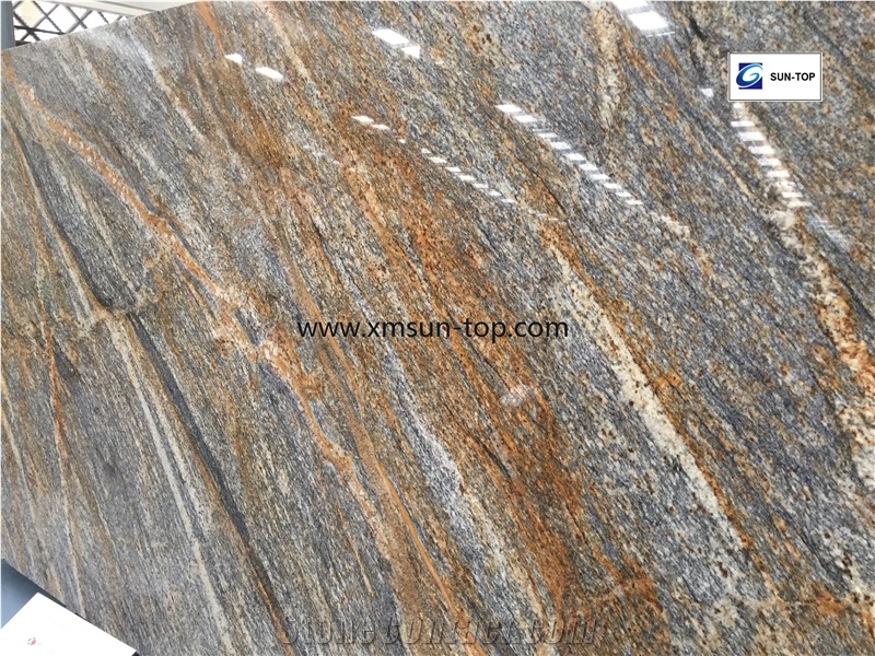 Juparana Golden Wave Granite Big Slab, Juparana Wave Granite Tile&Slab, Gold Wave Granite, Yellow Granite, Juparana Gold Wave Granite Polished Gangsaw Slab&Customized