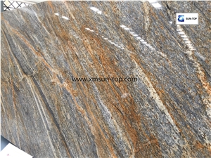 Juparana Golden Wave Granite Big Slab, Juparana Wave Granite Tile&Slab, Gold Wave Granite, Yellow Granite, Juparana Gold Wave Granite Polished Gangsaw Slab&Customized