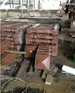 Maple Leaf Staircase Rails/G651 Granite Handrail/Chinese Capao Bonito Granite Railings/Cenxi Hong Granite Staircase Rails/Feng Ye Red Granite Baluster/Natural Stone Railings