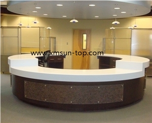 Pure White Quartz Countertop, Engineered Quartz Stone Table Top, Snow White Artificial Quartz Reception Top, Worktop, Quartz Tabletops Pure White Quartz Countertop, Engineered Quartz Stone Table Top, Snow White Artificial Quartz Reception Top, Worktop, Quartz Tabletops