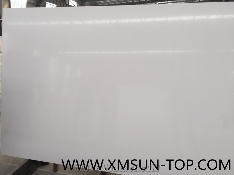 Pure White Quartz Kitchen Countertop, Artificial Quartz Tops, Engineered Quartz Stone Countertop, Snow White Fabrication&Island Top&Bench Top&Custom Countertops