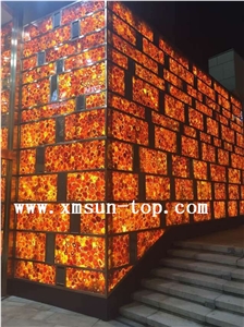 Red Agate Semiprecious Stone Wall Tile/Red Semi Precious Stone Walling/Red Building Stone/Exterior Decoration/ Wall Tile for Hotel& Villa