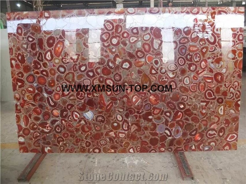 Red Agate Semiprecious Stone Wall Tile/Red Semi Precious Stone Walling/Red Building Stone/Exterior Decoration/ Wall Tile for Hotel& Villa