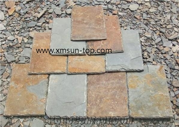 Rust Slate Roof Tiles, Rusty Roofing Slate Tiles, Chinese Yellow Rust Roof, Slate Stone Roof Covering, Stone Roofing, Slate Roofing