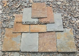 Rust Slate Roof Tiles, Rusty Roofing Slate Tiles, Chinese Yellow Rust Roof, Slate Stone Roof Covering, Stone Roofing, Slate Roofing