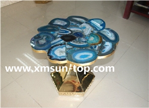 Semi-Precious Stone Table Tops/Blue Reception Counter/Semiprecious Stone Reception Desk/Agate Work Top/Irregular Table Tops/Polished Desktops/Interior Stone Semi-Precious Stone Table Tops/Blue Reception Counter/Semiprecious Stone Reception Desk/Agate Work Top/Irregular Table Tops/Polished Desktops/Interior Stone