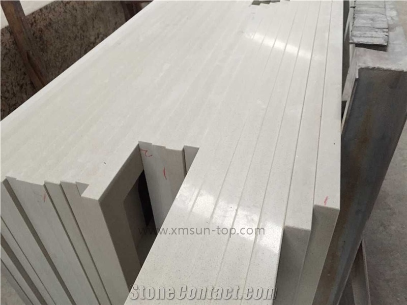 White Quartz Kitchen Countertop, Artificial Quartz Tops, Engineered Quartz Stone Countertop, White Sparkle, Fabrication&Island Top&Bench Top&Custom Countertops
