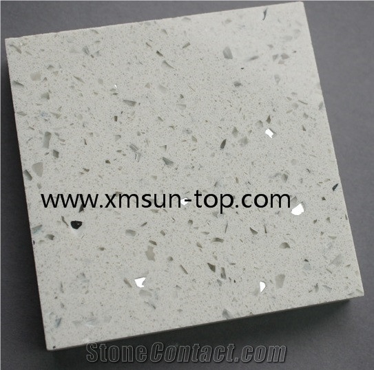 White Quartz Kitchen Countertop, Artificial Quartz Tops, Engineered Quartz Stone Countertop, White Sparkle, Fabrication&Island Top&Bench Top&Custom Countertops