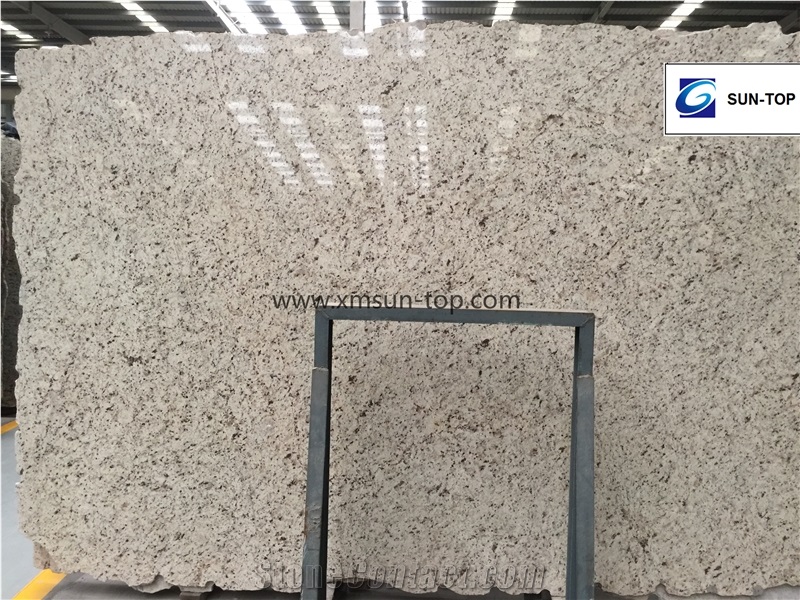 White Rose Granite Tiles&Slabs, White Icarai, Ouro Branco, Cotton White Granite Slab, Brazil White Granite, Light Color Granite Gangsaw Big Slab&Tile for Wall & Floor Covering, Interior Decoration